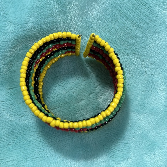 Rasta Wide Cuff Bracelet - Picture 3 of 3
